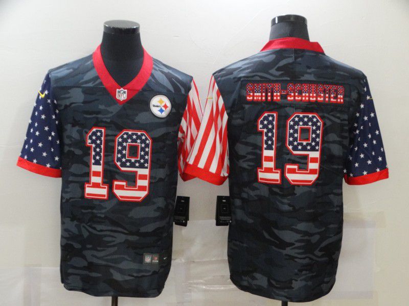 Men Pittsburgh Steelers 19 Smith-schuster Camouflage national flag Nike Limited NFL Jersey